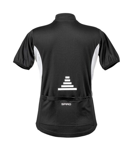 Womens/ladies Bikewear Performance Full Zip Jersey Black White Spiro