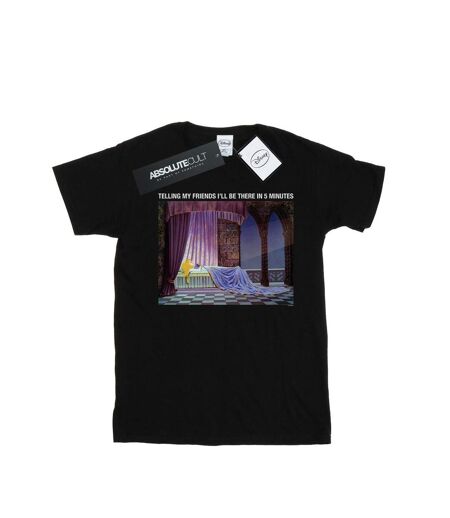 Disney Femme/Ladies Sleeping Beauty I'll Be There In 5 Cotton Boyfriend T-Shirt (Noir) - UTBI49474