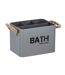 Boîte de rangement compartimentée salle de bain Gara - L. 19 x H. 12 cm - Gris