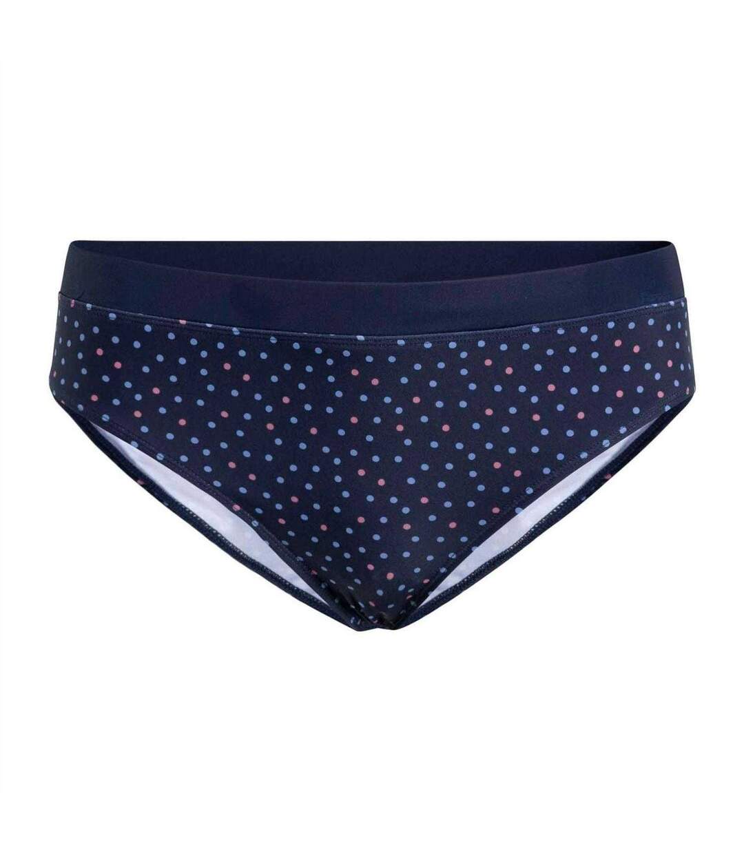 Womens/ladies Polka Dot Swim Briefs Navy Trespass-1