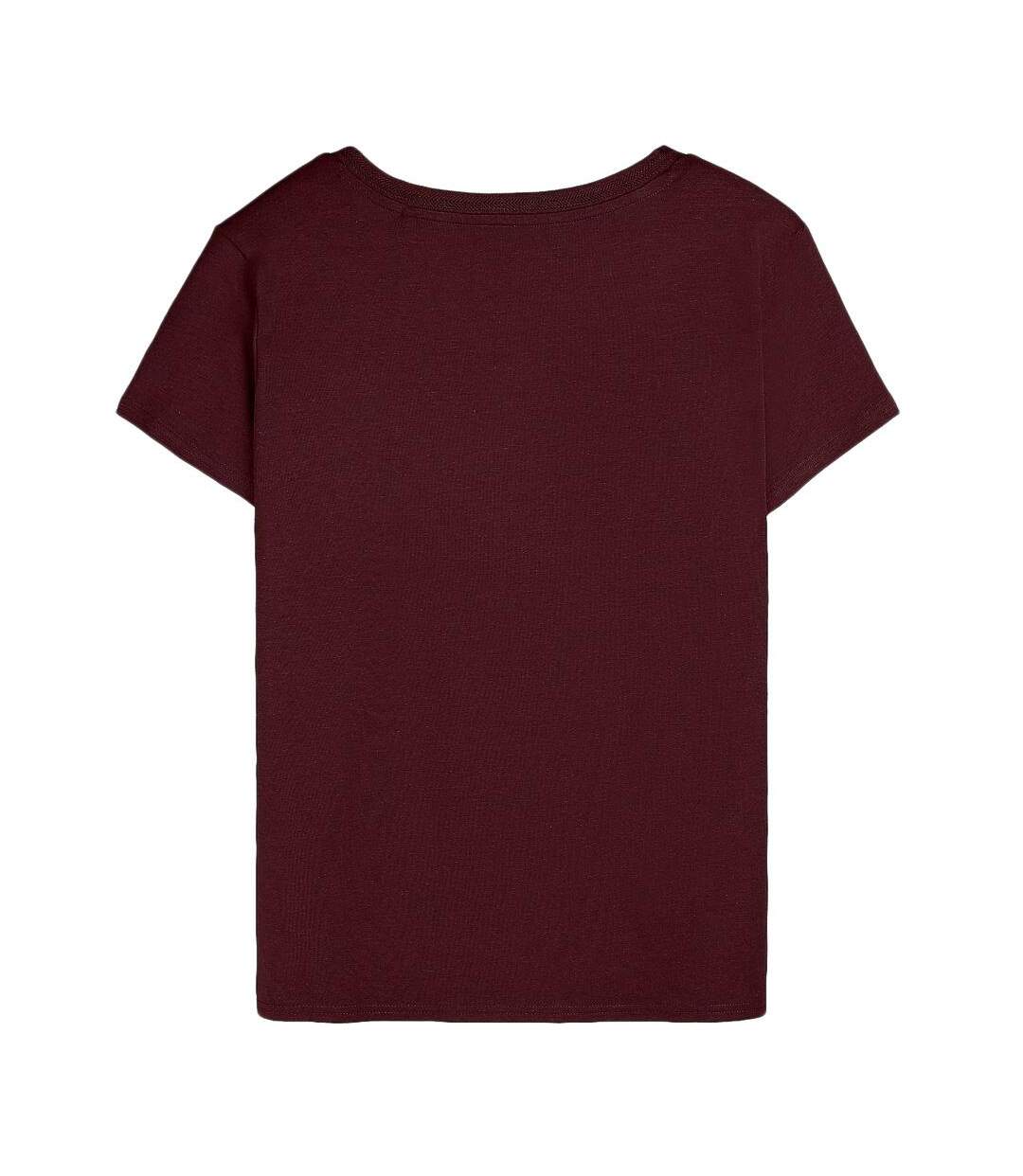 T-shirt bordeaux femme teddy smith mia-2