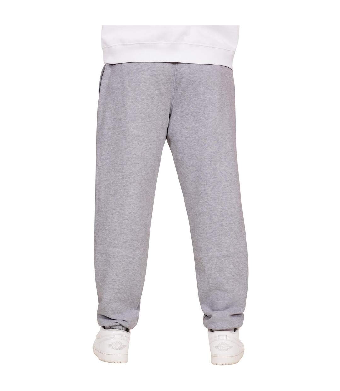 Mens Blended Core Ringspun Cotton Oversized Jogging Bottoms Heather Grey Casual Classics-2