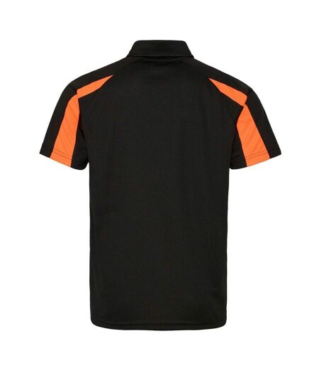 Polo Homme Noir Vif Orange Vif AWDis Cool