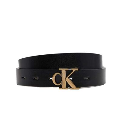 Ceinture noires femme calvin klein jeans monogram placque buc - t 75
