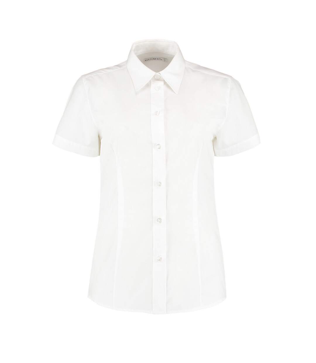 Womens/ladies workforce short-sleeved shirt white Kustom Kit-1