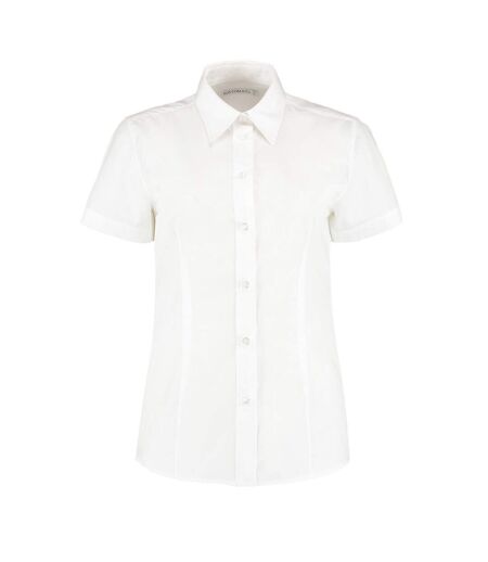 Womens/ladies workforce short-sleeved shirt white Kustom Kit