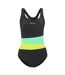 Maillot De Bain 1 Pièce Lola Femme Noir Vert Vert Clair Crowell-1