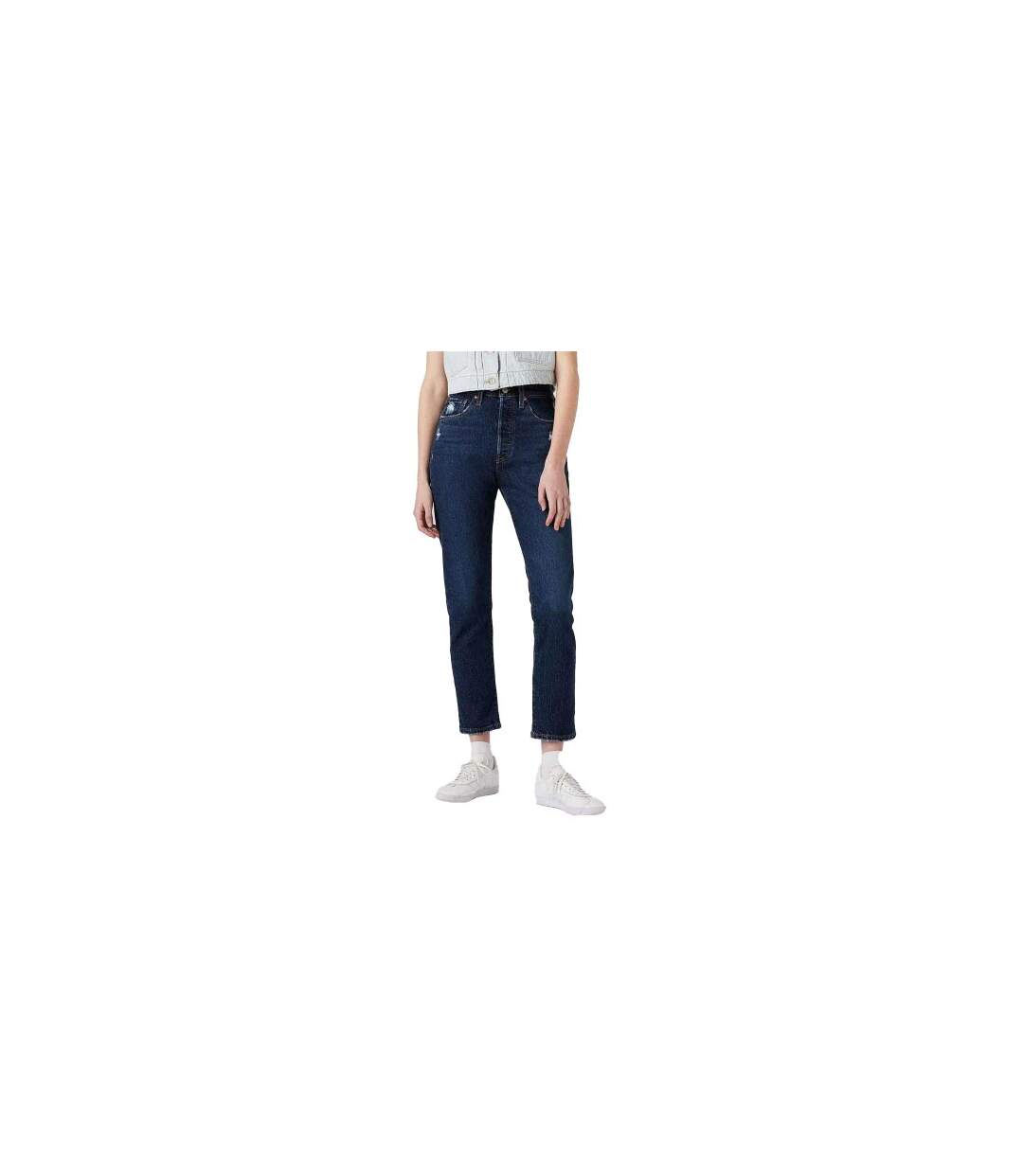 Womens/ladies Cotton Denim Skinny Jeans Dark Blue Levis-1