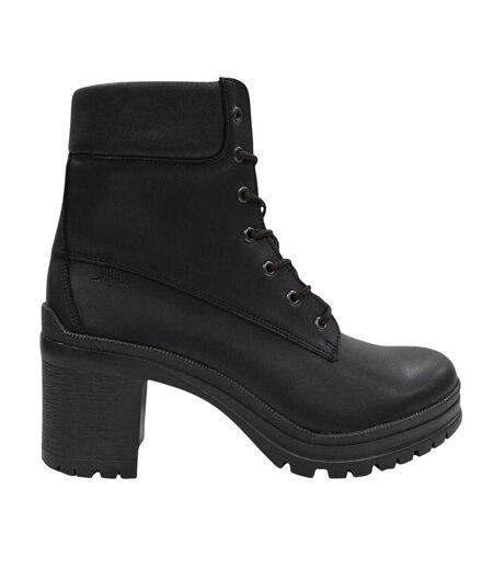 Womens/ladies Fada Leather High Heel Ankle Boots Dark Brown Jack Wills