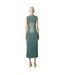 Womens/ladies Denim Distressed Hem Maxi Dress Blue The Ragged Priest-3