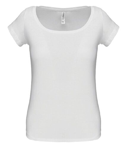 T-shirt col bateau - Femme - K384 - blanc