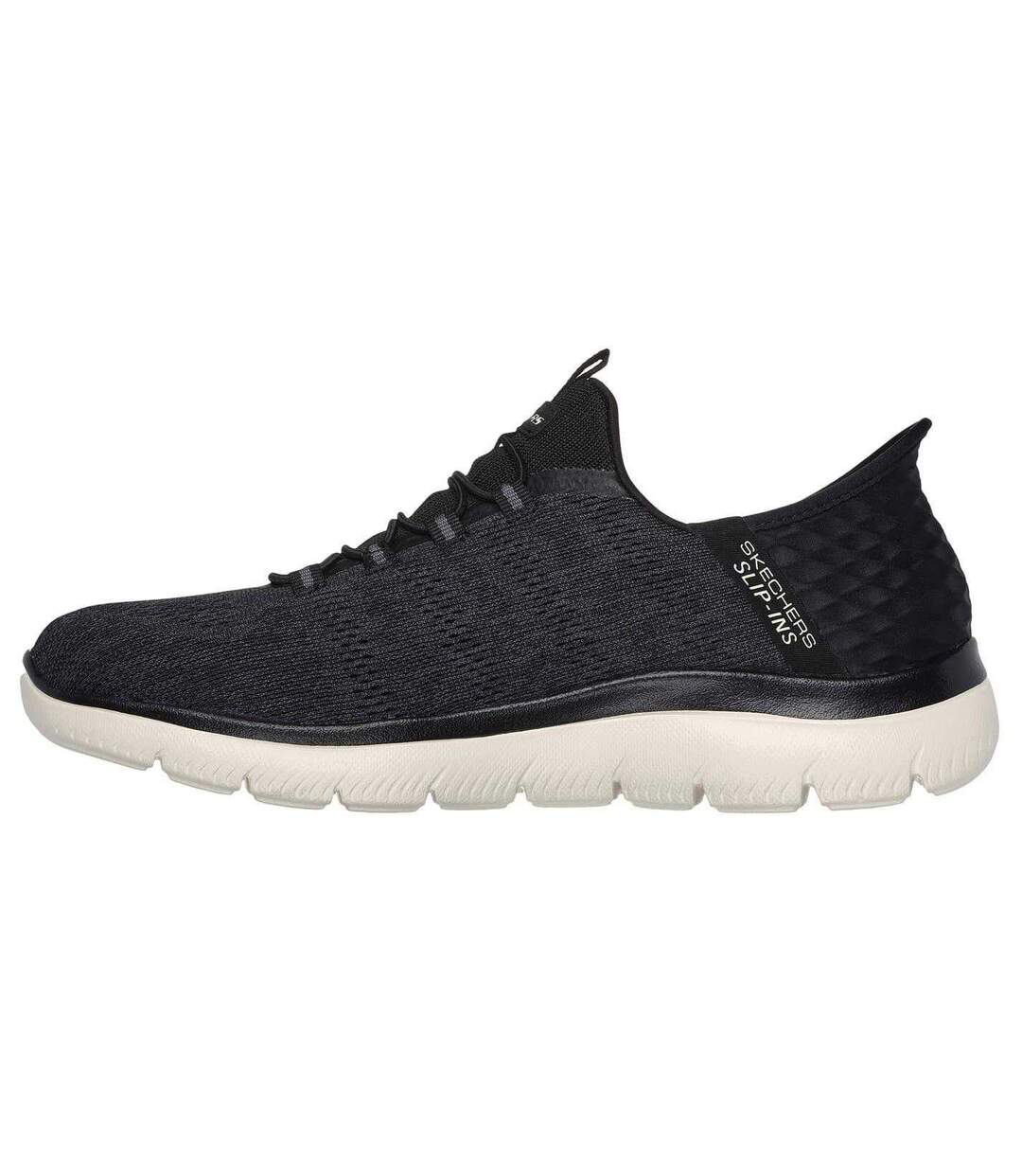 Mens Summits Key Pace Mesh Slip-in Flat Trainers Black Skechers-2