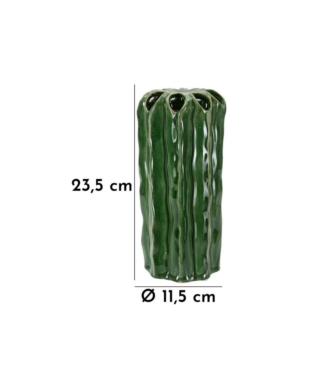 Vase en Céramique Cactus 23cm Vert-5