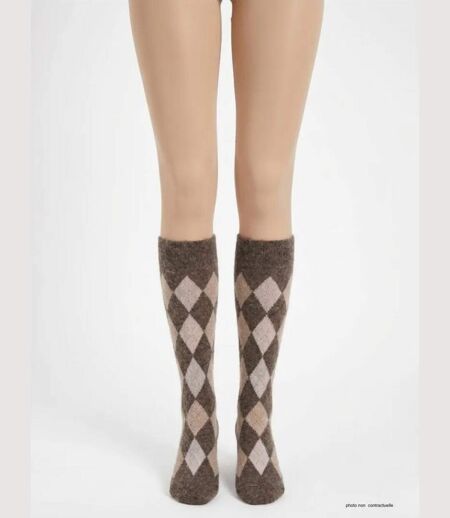 Mayflower CHO741 : Chaussettes mi-bas en angora marron pour une chaleur absolue