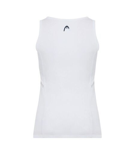 Womens/ladies Scoop Neck Slim Tank Top White Head