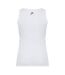 Womens/ladies Scoop Neck Slim Tank Top White Head-2