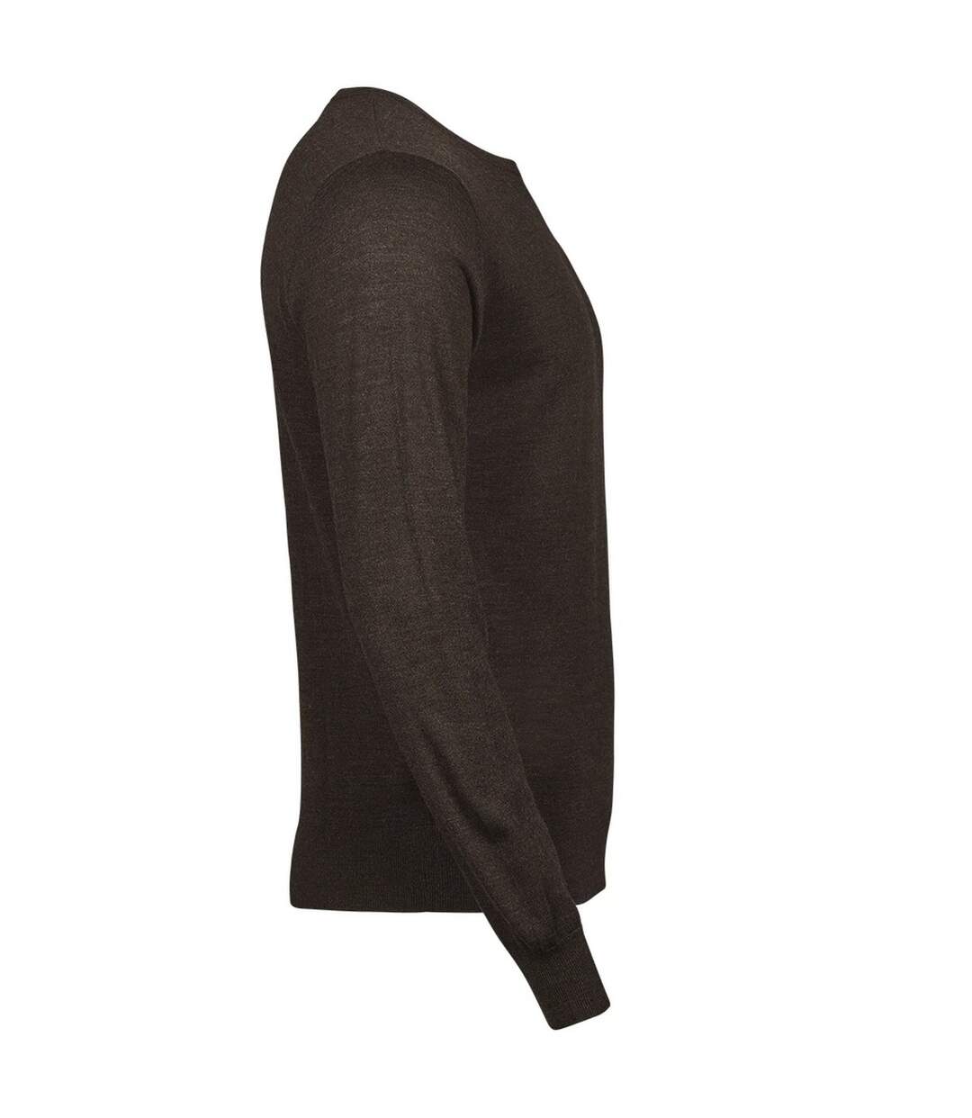 Mens Merino Blend Crew Neck Sweatshirt Mocha Tee Jays-3