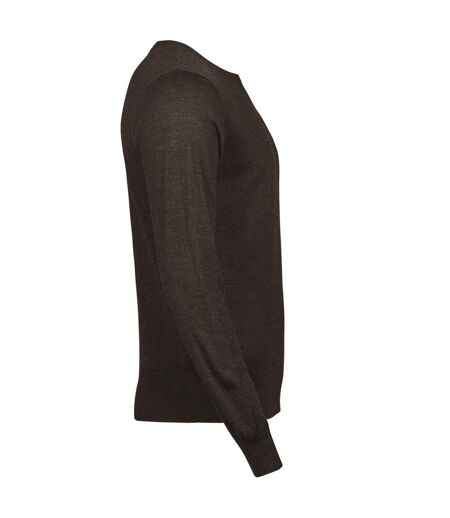 Mens Merino Blend Crew Neck Sweatshirt Mocha Tee Jays