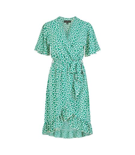 Robe Portefeuille Motif/style Petites Fleurs Femme Vert Mela London