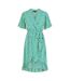 Robe Portefeuille Motif/style Petites Fleurs Femme Vert Mela London-2