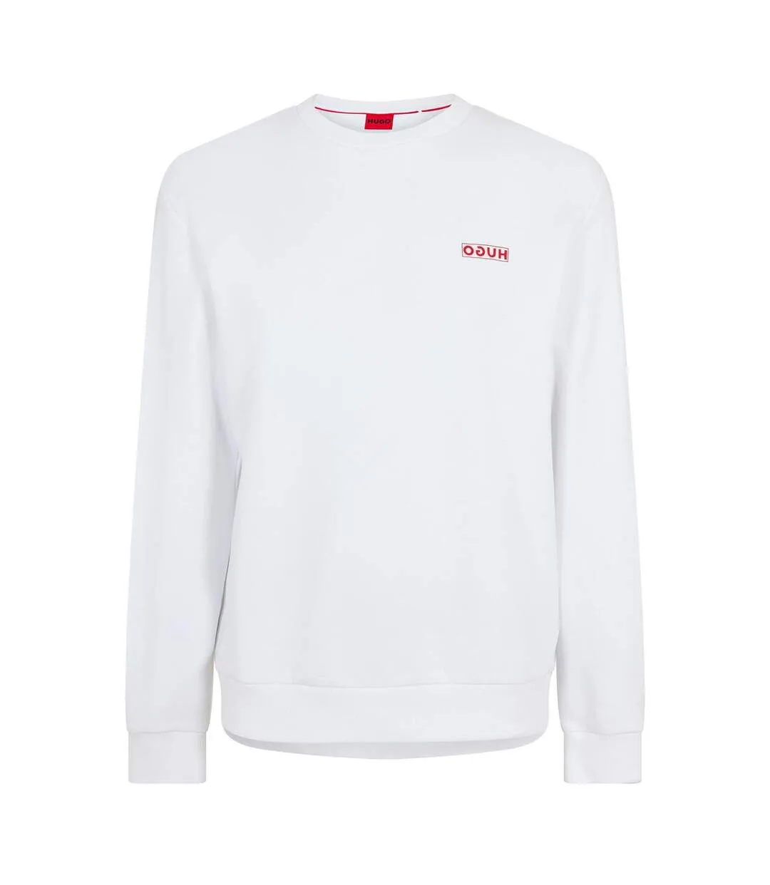 Mens Drick 194 Logo Cotton Sweatshirt White Hugo-2