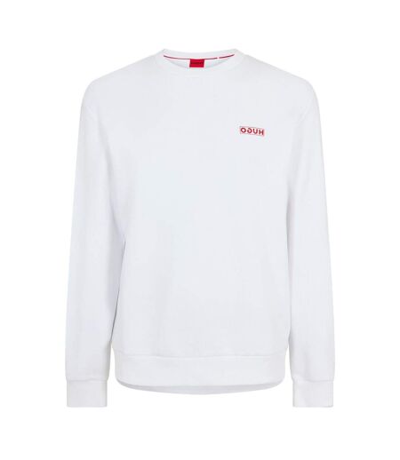 Mens Drick 194 Logo Cotton Sweatshirt White Hugo