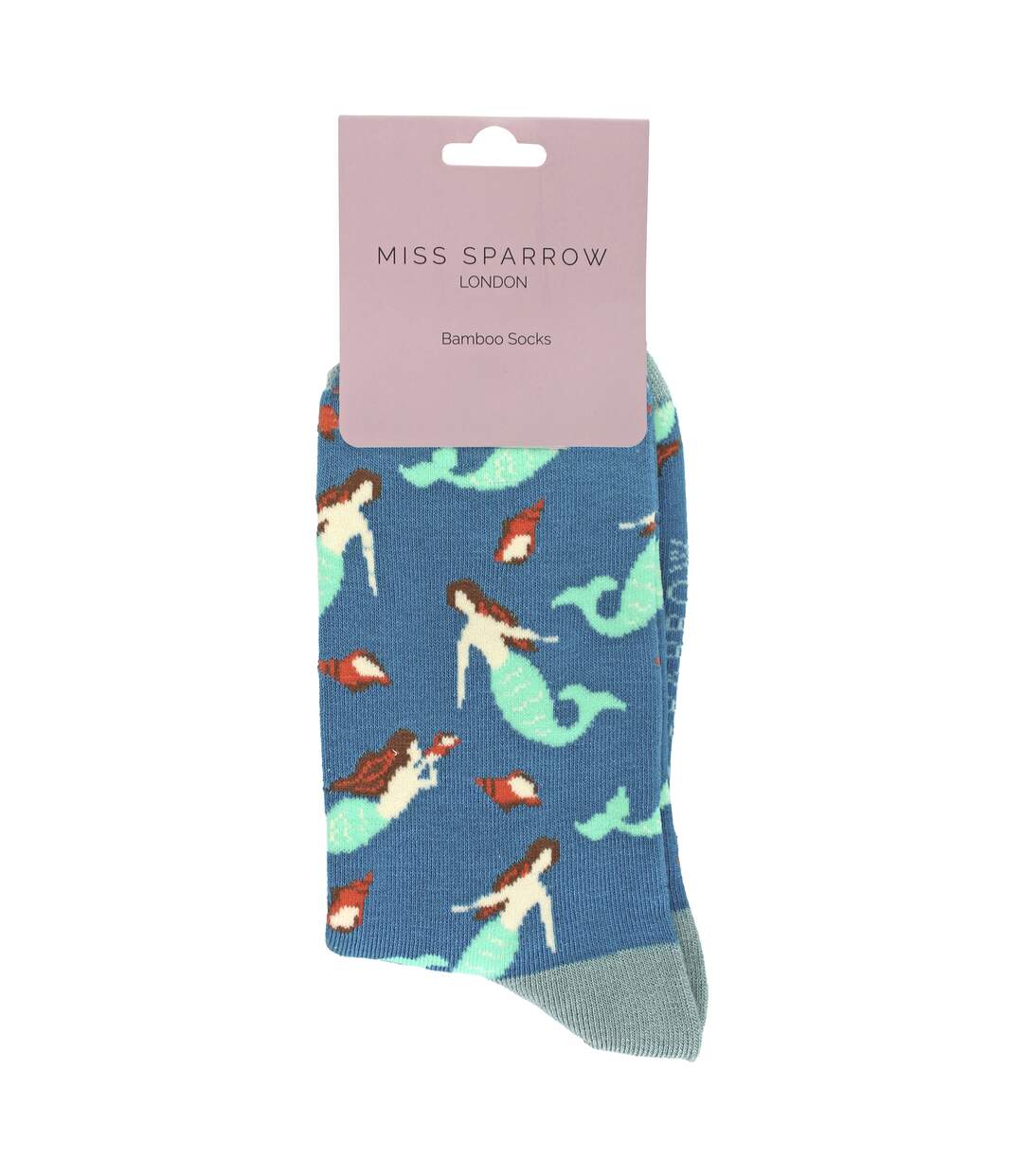 Miss Sparrow - Chaussettes Fantaisie Femme Bambou Motif Sirènes Douces-2