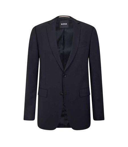 Mens Lapel Single-breasted Blazer Black Boss