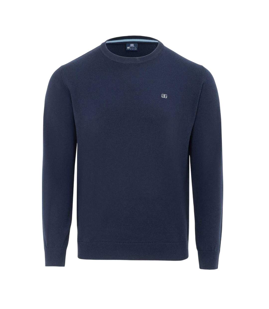Mens Knitted Crew Neck Jumper Navy Giorgio-1