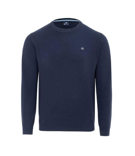 Mens Knitted Crew Neck Jumper Navy Giorgio