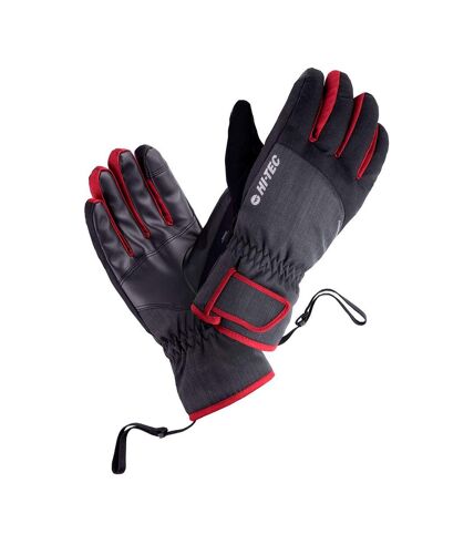 Hi-Tec Mens Huri Logo Ski Gloves (Ebony Melange/Merlot)