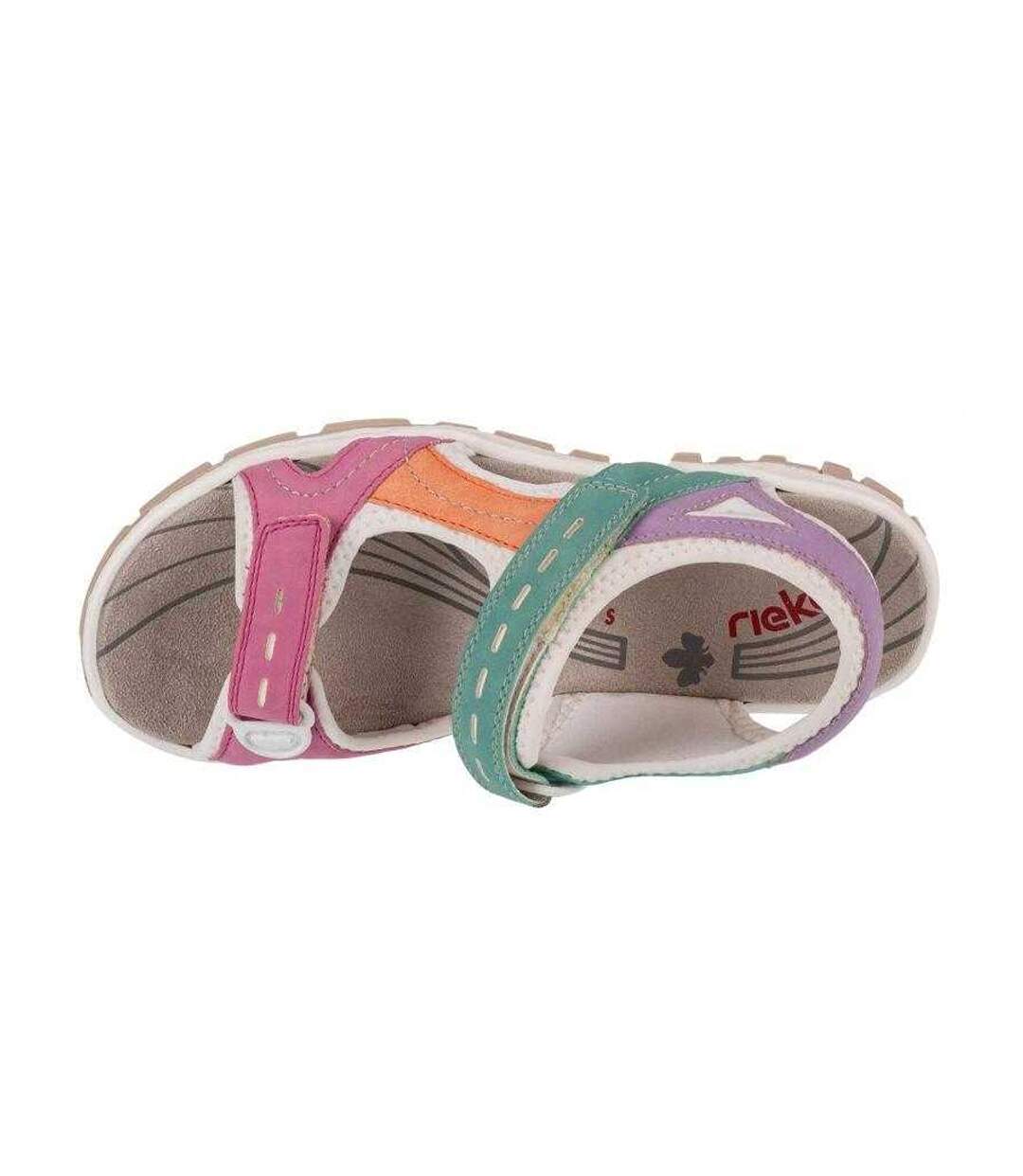 Womens/ladies Open Toe Sandals Multicoloured Rieker-3