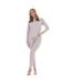 Ensemble De Pyjama Long Motif/style Côtelé Femme Gris Keanu-4