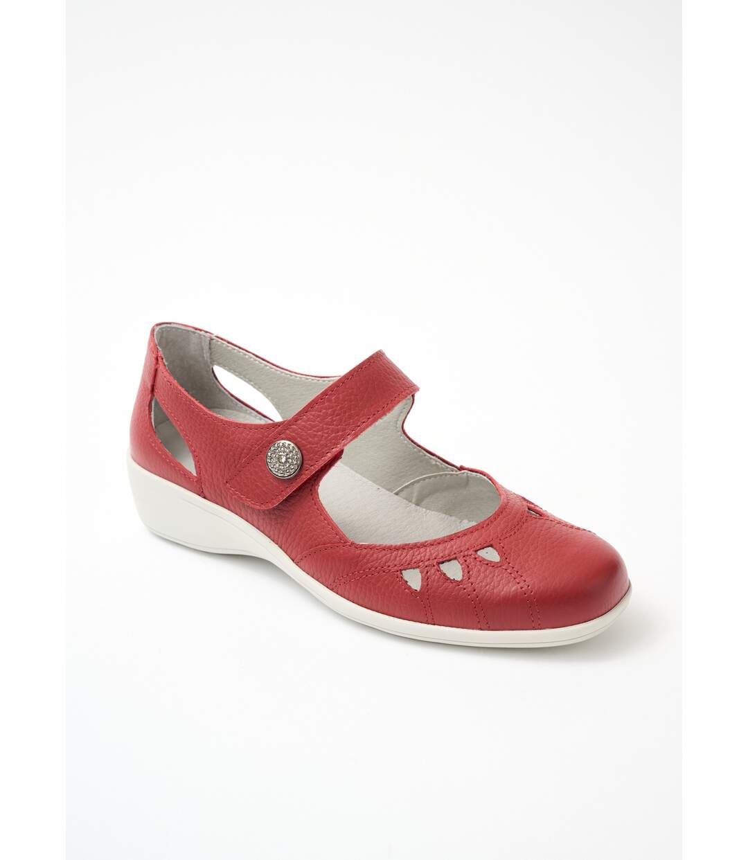 Ballerines grande largeur scratchées cuir-1
