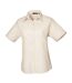 Womens/ladies poplin short-sleeved blouse natural Premier