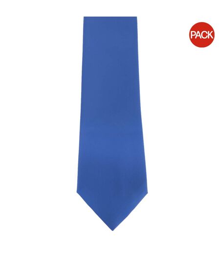 Premier Mens Plain Satin Tie (Narrow Blade) (Pack of 2) (Mid blue) (One Size) - UTRW6934