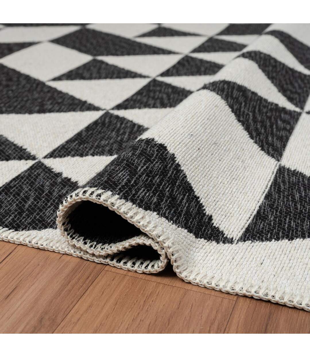 Tapis kilim reversible en coton motif géométrique BI