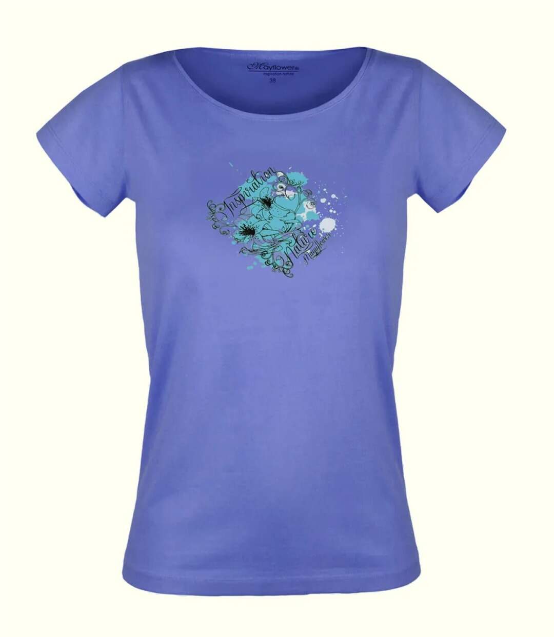 Tee-shirt femme MAYFLOWER DANIELE3 bleu lavande : le confort d'une coupe large-5