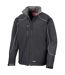 Mens Ice Fell Hooded Soft Shell Jacket Black Black WORK-GUARD By Result-1