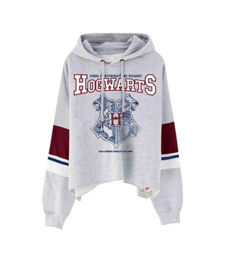 Sweat À Capuche Motif/style Emblème De Poudlard Femme Gris Harry Potter