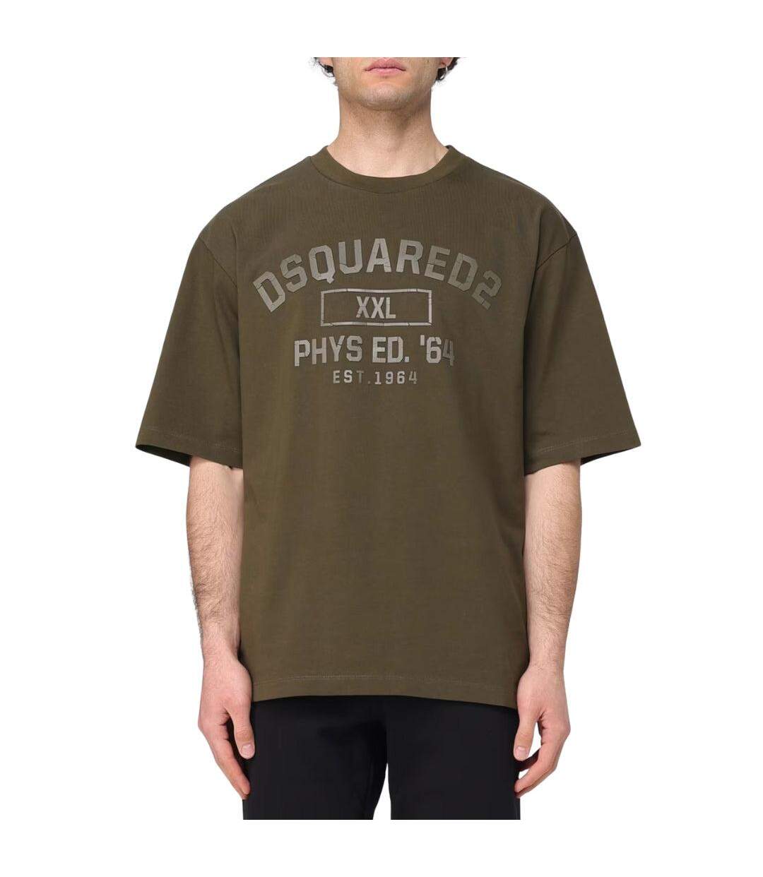 T-shirt Motif/style Logo Phys Ed Military Homme Vert Kaki DSquared2-3