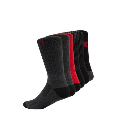 Pack Of 6  Mens Socks  Black Red Ralph Lauren