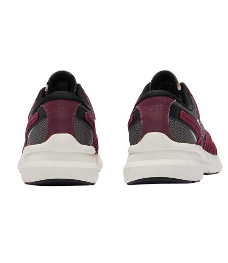Mens Owen Runn Suede Trainers Red Boss
