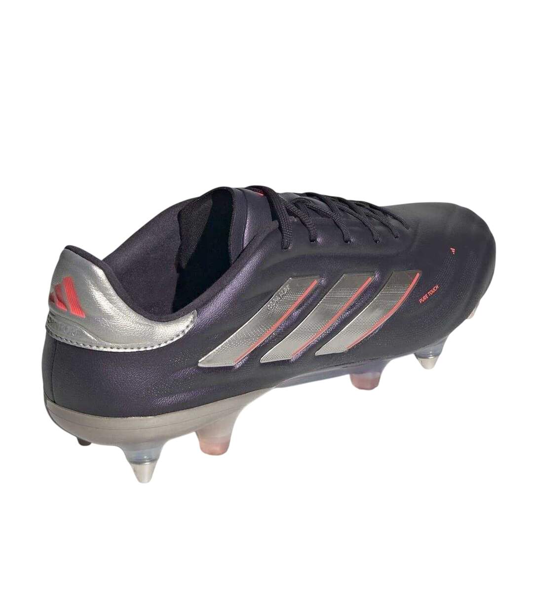 Mens Elite Leather Soft Ground Football Boots Black Silver Adidas-2