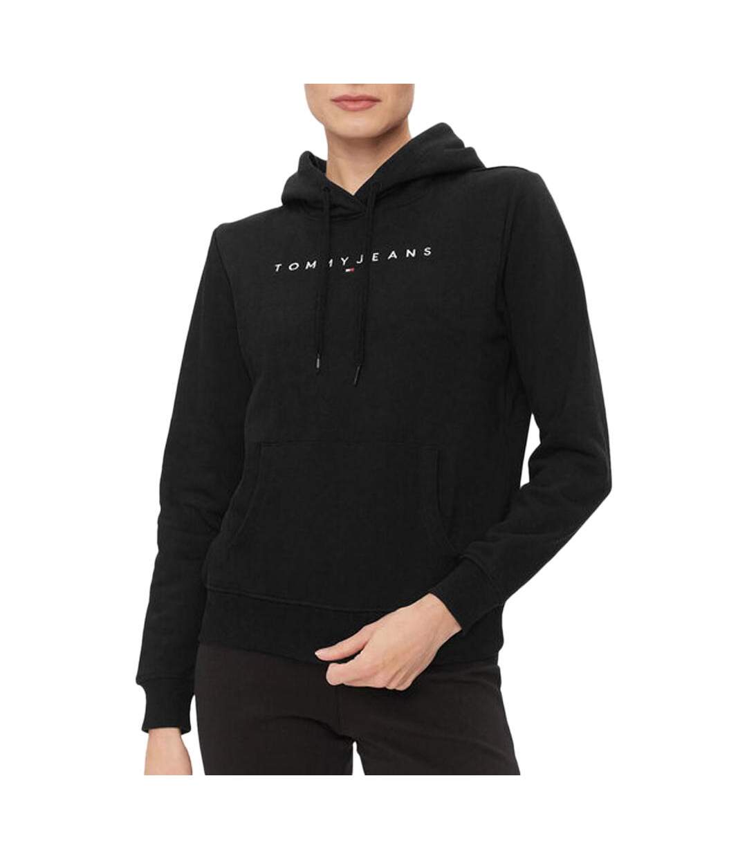 Sweat à Capuche Noir Femme Tommy Hilfiger Linear - S-1