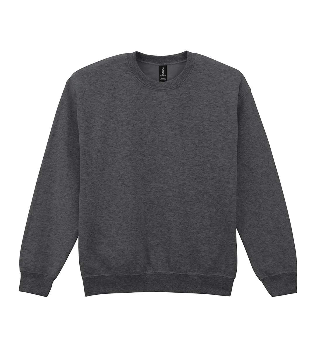 Sweat Uni Col Ras-du-cou Heavy Blend Adulte Gris Foncé Chiné Gildan-1