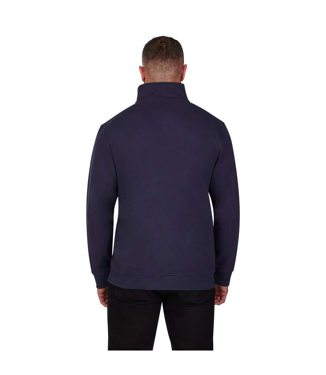 Mens Quarter Zip Jumper Navy Raging Bull-3
