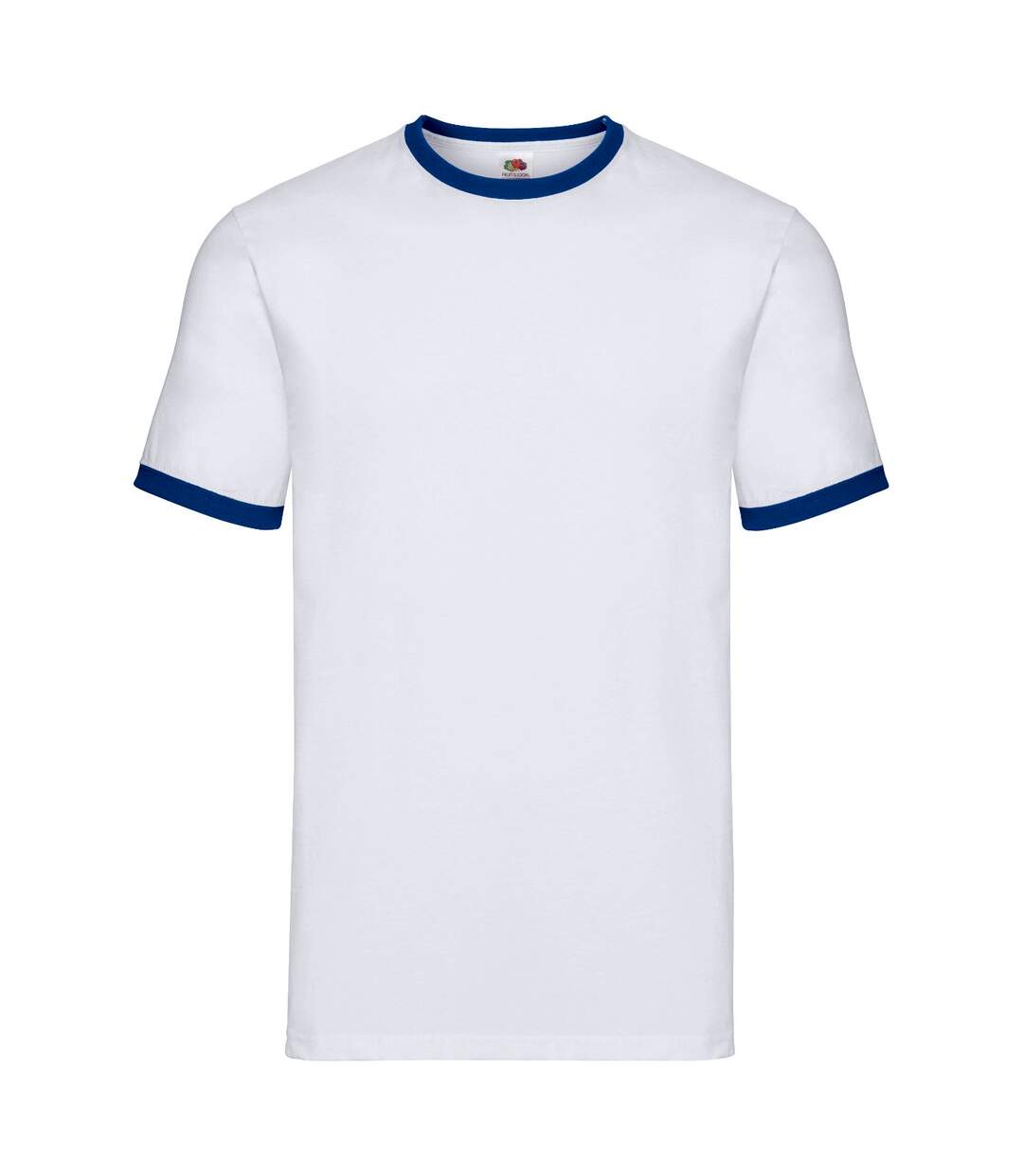 T-shirt ringer homme blanc / bleu roi Fruit of the Loom-1