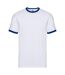 Mens ringer contrast t-shirt white/royal blue Fruit of the Loom