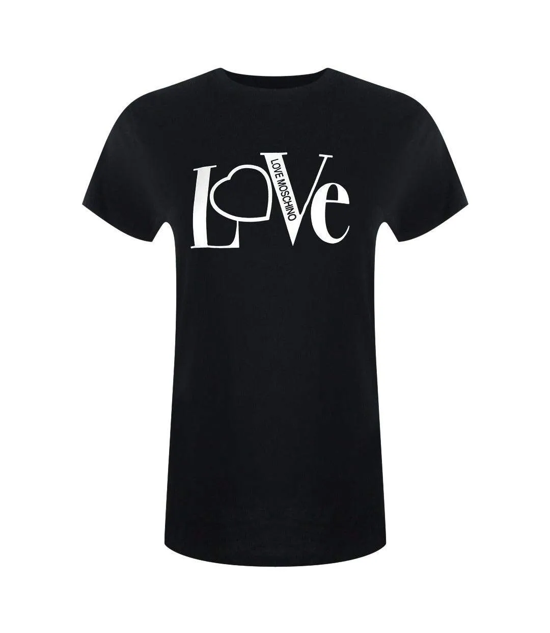 Womens/ladies Cotton T-shirt Black Love Moschino-1